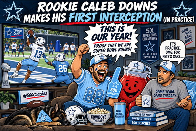 500 Coaches meme - Rookie Caleb Downs makes his first interception